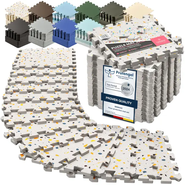 Esterilla Fitness Puzzle para Suelos de Gimnasio | Set de Protección Goma Espuma Losas Caucho para Máquinas de Deporte, Alfombrilla Protector Expandible Tatami Tapiz Alfombra Colchonetas Pesas Gym