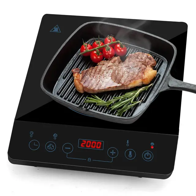Aigostar Placa Inducción Portátil 2000W | Ultrafina Placa de Inducción + 10 Niveles (60-240°C) | Temporizador 180 Min | Pantalla Táctil LED | Bloqueo Niños y Protección Antisobrecalentamiento