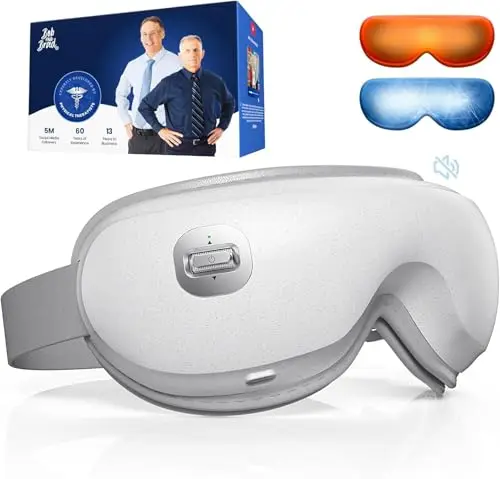 Bob and Brad Masajeador de Ojos Silencioso con Calor y Gel Frío, Zero Pro Máscara Térmica para Dormir, Masaje 3D para Fatiga Ocular y Migrañas, Regalos de Relajación para Mujeres y Hombres