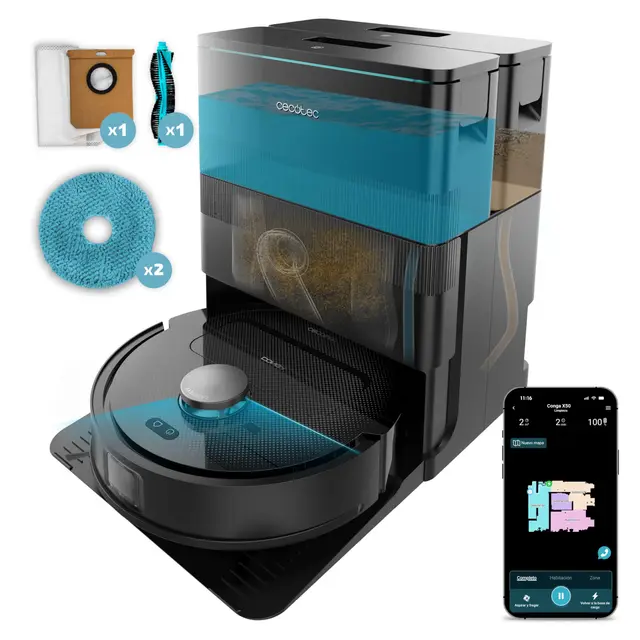 Cecotec Conga X50 X-Treme Robot Aspirador Friegasuelos con Autovaciado