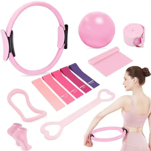Kit Aro Pilates, 13 Piezas Pilates Essential Kit, Kit Pilates en Casa para Ejercicio de Pilates Yoga, para Ejercicios de Pilates, Yoga, Gimnasia, Fitness