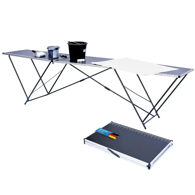 mesa multifuncional plegable, multiusos, plegable, de mercado, papel tapiz ajustable en altura, para mercados y festivales (Mesa de empapelado profesional 3 metros)