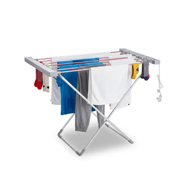 Wintem ClassiDry - Tendedero eléctrico con 8 Barras calefactoras – Tendedero Plegable, 120 W, Secado rápido y energéticamente eficiente