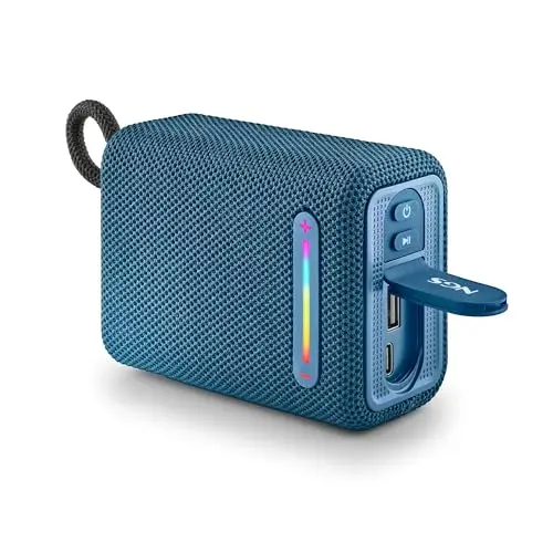 NGS Roller Furia 1 Blue - Altavoz Portátil Compatible con Tecnología Bluetooth, Luces RGB, Impermeabilidad IPX6, 15 W, True Wireless, USB, Duración Batería 9 Horas, Azul