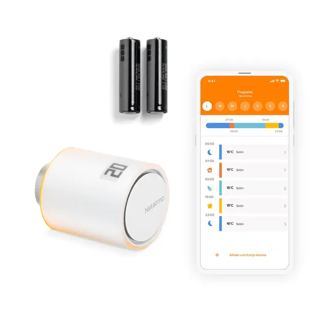 Netatmo Valvulas Termostaticas WiFi Inteligente, Control Remoto, Ahorro de Energía, Módulo Adicional para el Termostato Intelligente y para el Paquete para Calefacción Colectiva, Nav -AMZ