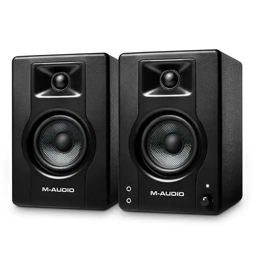 M-AUDIO BX3 Par 3.5 Pulgadas Monitores de Estudio, Altavoces Autoamplificados para PC para Videojuegos, producción Musical, transmisiones en Directo, Podcast
