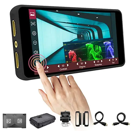 Portkeys PT5 II Monitor Cámara 5" Pantalla Táctil 4K HDMI IN/out con 3D LUT Luma/RGB Waveform Monitor Video Assist Full HD para Cámaras Réflex y Sin Espejo