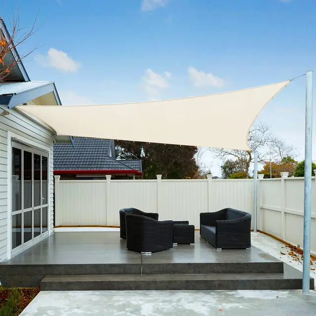 AXT SHADE Toldo Vela de Sombra Impermeable Rectangular 2x2,5m Protección Rayos UV para Exterior Terraza Patio Jardín-Crema