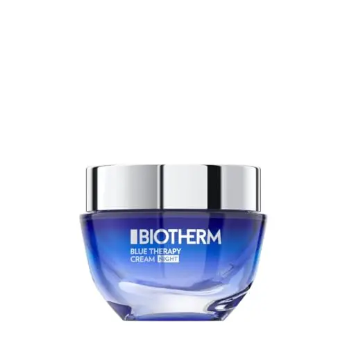 Biotherm, Blue Therapy Crema de Noche Hidratante y Antiedad, Reduce Arrugas y Manchas Oscuras, Enriquecida con Life Plankton, Todo Tipo de Pieles, 50 ml