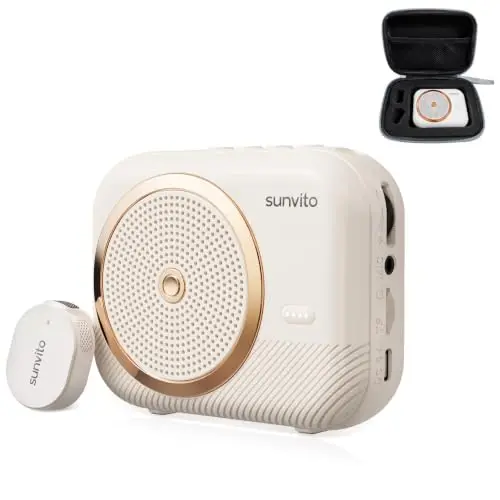 Sunvito K20 Amplificador de Voz con 2 Micrófonos Inalámbricos