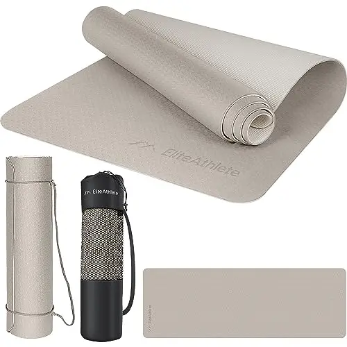 EliteAthlete Esterilla de yoga – Esterilla deportiva – Esterilla de gimnasia acolchada y antideslizante para fitness, pilates – Esterilla de yoga – 183 cm x 61 cm x 0,6 cm – Esterilla de entrenamiento