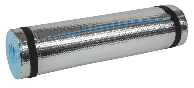Idena 38193 - Esterilla con revestimiento de aluminio, aprox. 50 x 180 cm, aprox. 7 mm de grosor, aislante del calor, compacta y ligera, ideal para yoga, deportes, camping, festivales o en la playa