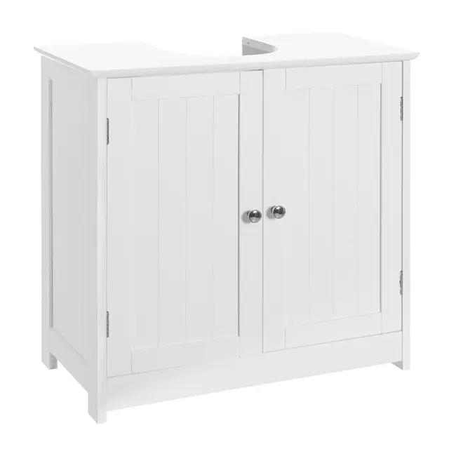 LOLAhome Mueble Bajo Lavabo pie de Madera Blanco, Mueble Baño de 60x30x60 cm