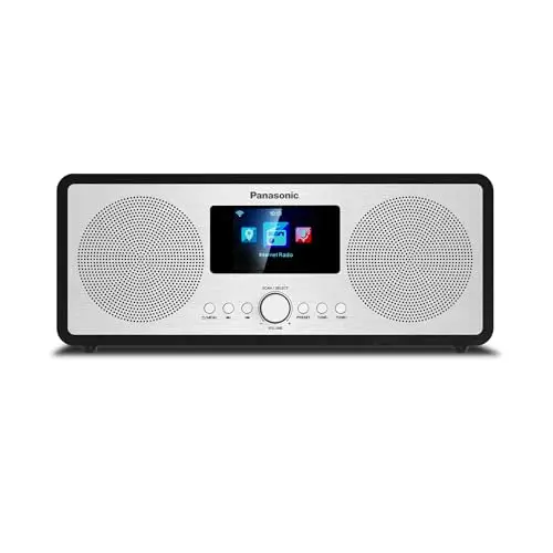 Panasonic RF-D40EG-K Radio de Internet y Dab+/FM con Bluetooth, 6 W, Altavoces de 7,5 cm, LCD a Color TFT de 2,4", Alarma y Temporizador de Apagado, Mando a Distancia, USB, Wi-Fi, Negro
