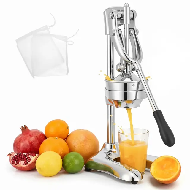Moongiantgo Exprimidor De Cítricos Manual Comercial De Doble Modo, Exprimidor Profesional De Limón Con Palanca Sin Esfuerzo, Prensa Manual Ergonómica Para Naranjas, Granadas, Limones Y Sandías