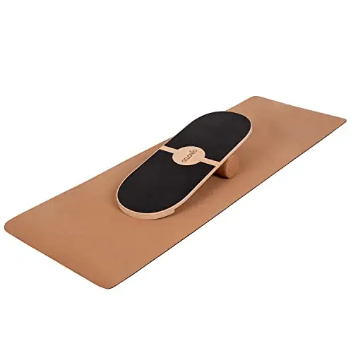 Selonis Balance Board Para Adultos Y Niños Con Rodillo,Tabla De Equilibrio De Madera Gimnasia Entrenamiento Estabilidad Fisioterapia Fitness Yoga