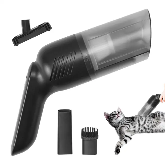 Aspiradora eléctrica para pelo de gato, cepillo eléctrico para mascotas, herramienta de limpieza multifuncional para animales pequeños, removedor de pelusas de mano para uso en interiores o exteriores