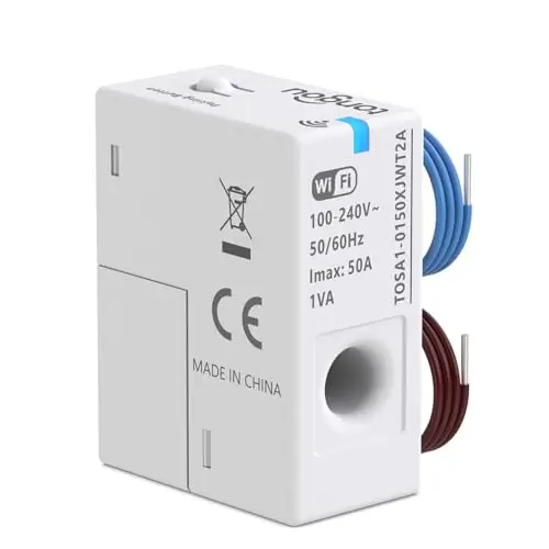 Tongou Monitor de energía WiFi, medidor de energía Smart Wifi, 1 fase, transformador de corriente con detección CT para hasta 50 A, medidor de energía mediante aplicación Smart Life, medición de
