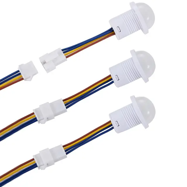 Greluma 3 Piezas Interruptor de Sensor infrarrojo PIR de 110 V/220 V, Mini Detector de Movimiento infrarrojo para instalación en Interiores