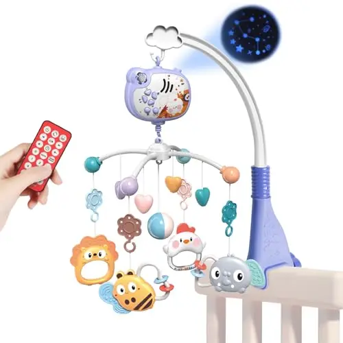 aolso móvil musical cuna conejo azul