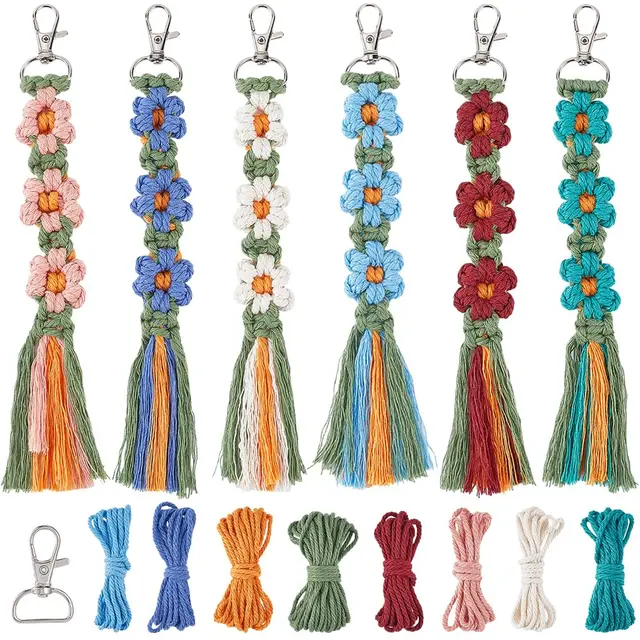 sunnyclue kit macramé 6 llaveros