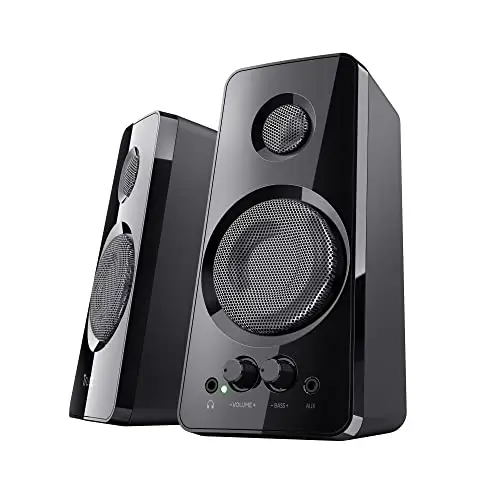 Trust Tytan Sistema de Altavoces PC 2.0, 36 W, Alimentación USB para Ordenador Portátil, Tablet, Teléfono, Negro, 3.5 mm Jack