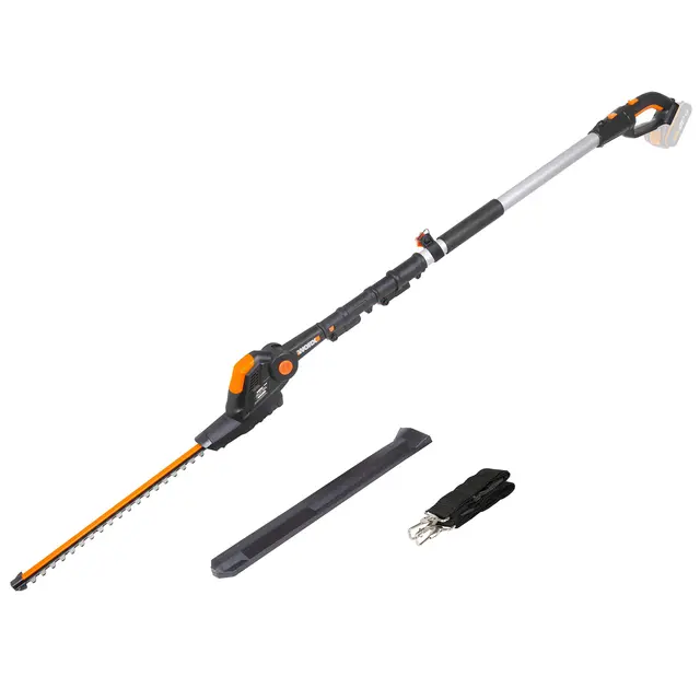WORX WG252E.9 Cortasetos Telescópico 20V Sin Batería, Pértiga Extensible hasta 3,6m, Peine de Corte 45cm para Setos Altos, Ángulo Ajustable