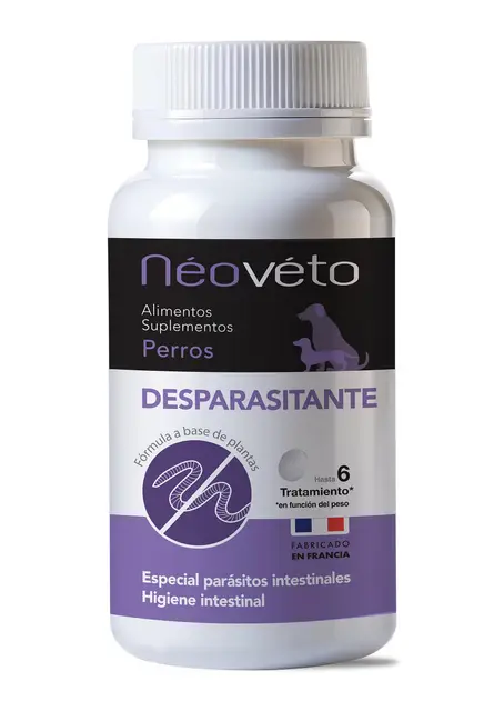 DESPARASITANTE Antiparasitario Interno en Comprimidos Naturales para Perros, Ingredientes Activos autorizados por los Servicios Veterinarios Franceses (Versión en español, 15 tabletas)