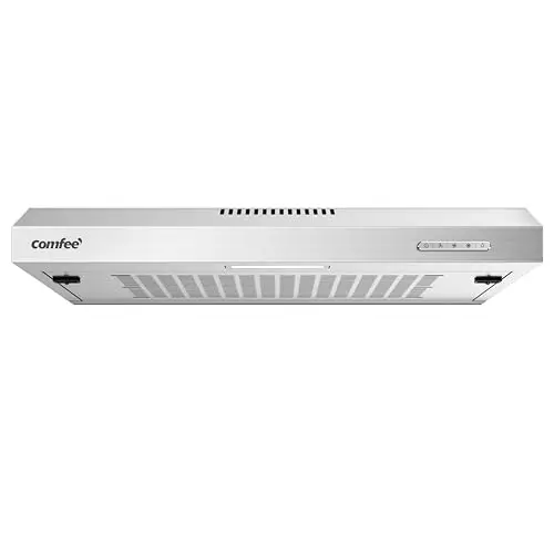 COMFEE' SLIF17SS-60 LED, Campana Extractora Bajo Encimera de 60 cm, 200 m³/h, 2 Modos de Extracción - 3 Niveles de Velocidad - Acero Inoxidable Plateado