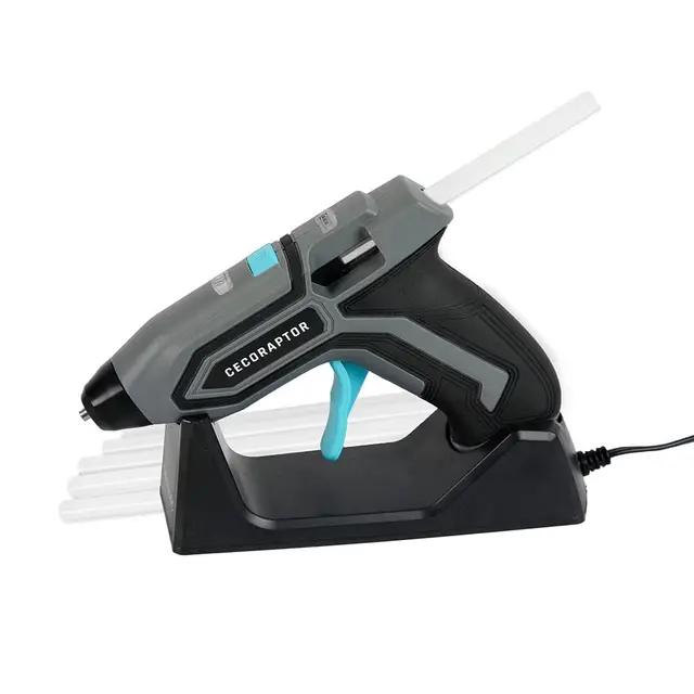 Cecotec Pistola de Encolar sin Cables CecoRaptor Perfect Fix 360 X-Treme. Batería de 3,7V y 1500 mAh, Diámetro barra 7mm y 140 mm de Largo, Calentamiento 90s, Autonomía hasta 30 min