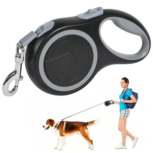 Aomig Correa Perro Extensible, 8m Correa Retráctil 360° Anti-Enredo para Perros, Correa Perro con Mango Antideslizante, Cinta Nylon Resistente y Botón de Bloqueo Rápido