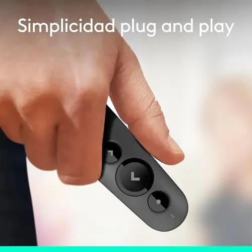 Logitech R500s, Dispositivo de Presentación Láser de Clase 1, Bluetooth y USB, para presentaciones, Compatibilidad Universal, Radio de acción de 20 m, Personalizable – Gris Oscuro
