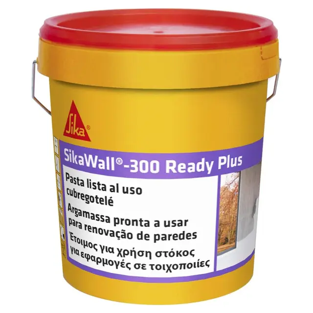 SIKA - Pasta lista al uso - SikaWall-300 Ready Plus - Blanco - Para el alisado y la regularización de paramentos interiores en yeso, hormigón, mortero y pinturas antiguas -7 kg