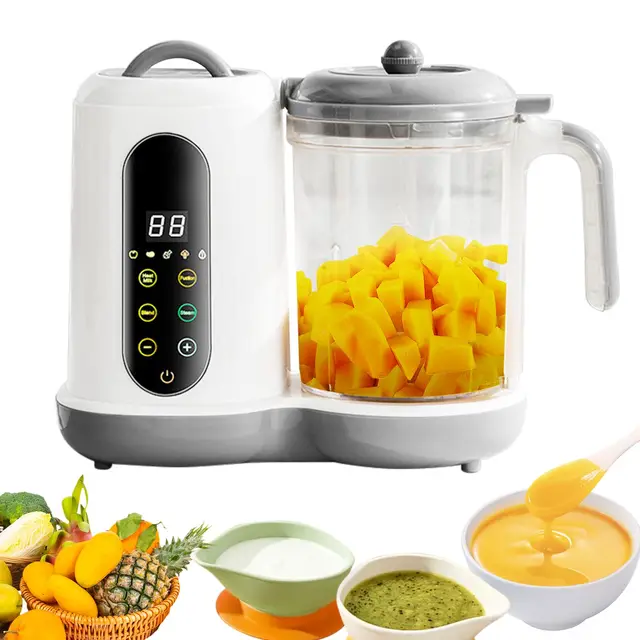 Robot Cocina Bebe, Multifunción Procesador de Alimentos Bebe, Robot de Cocina para Bebé, Cocina y Trocea Automáticamente, Limpieza Automática, Esterilizado, Recalentar, Descongela, Mezcla