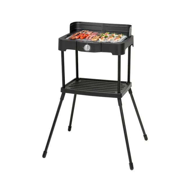 Orbegozo BCT 5500 Barbacoa Eléctrica, Acero Inoxidable, 2300W, Parrilla 36.5x24.5cm, Regulador Temperatura, Patas Desmontables