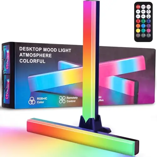 Barra de Luces LED, Sincronización de Música RGB, Ambilight con Mando a Distancia, Retroiluminación de TV de Juegos Que Cambia de Color, Adecuada para Fotos, Ordenadores y Decoración de Habitaciones