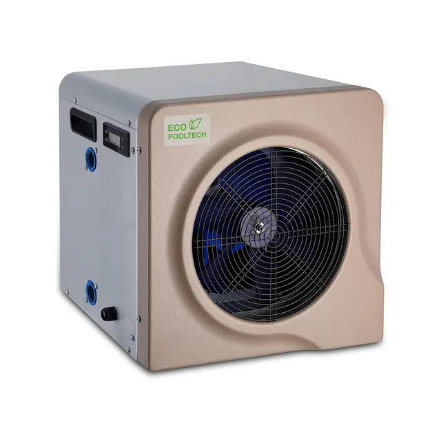 ECOPOOLTECH Mini Calentador Piscina de hasta 30 m3, Bomba de Calor para Piscina Desmontable/Piscina sobre Suelo(marrón-3,9KW)