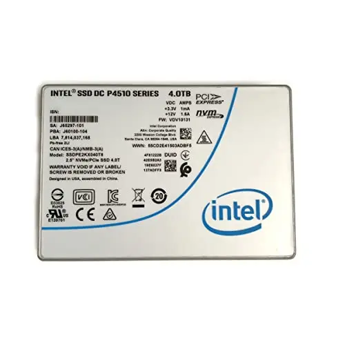 Intel Unidad de estado sólido SSD DC P4510 2.5 U.2 NVMe PCIe SSDPE2KX040T8 SSDPE2KX040T801 para Dell HP Lenovo Supermicro