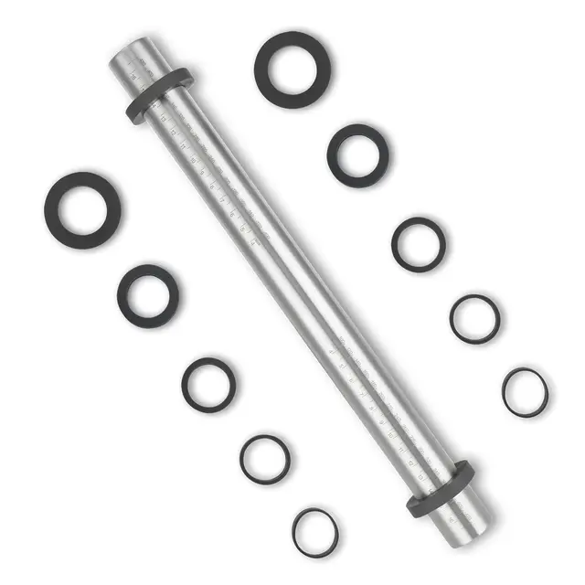 SUPER KITCHEN Rodillo Amasar de Acero Inoxidable, Rodillo Masa de Metálicos Rolling Pins con 5 Discos Ajustables Anillo Grosor, Accesorios de Horneado para Fondant Pastelería, Pastas, Pizza (45 cm)
