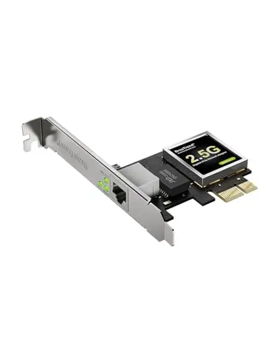 BrosTrend 2,5G Tarjeta de Red PC, PCIe Adaptador de Red con Perfil Bajo Extra, PCIe Gigabit Ethernet RJ45 Soporte Windows 11/10/8.1/8/7/XP/2000, Windows Server etc. NIC PCI Express Vida ÚTI Protección