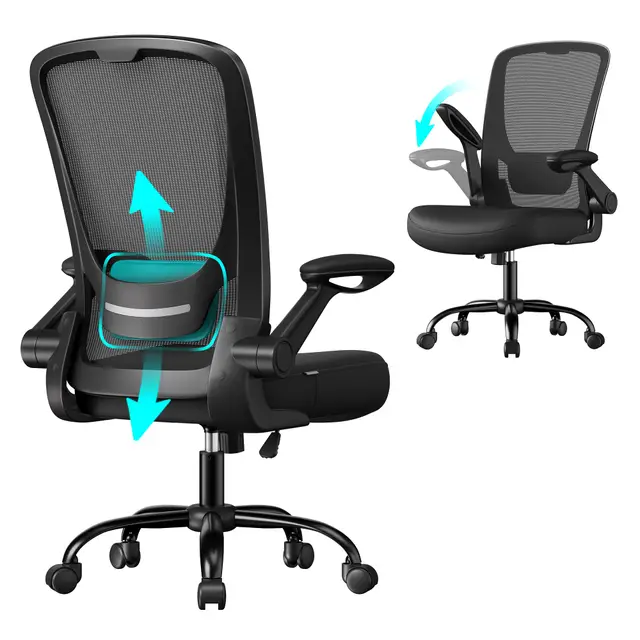 songmics obn037bkv2 silla oficina malla