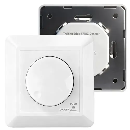 Regulador de intensidad led 230V dimmer interruptor regulador de luz 5-400W Incrustado regulables perilla de dimmer apto para lámparas LED monocromáticas incandescentes y halógenas BQ-TTDIM