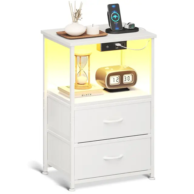 coleshome mesita noche enchufe usb led