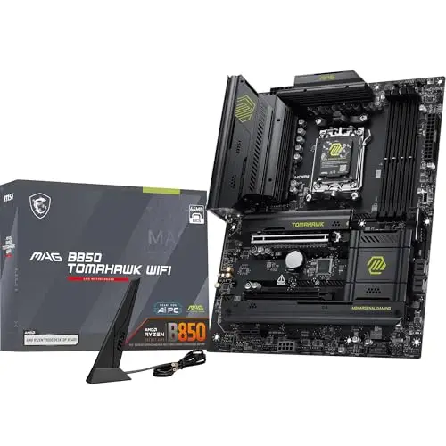 Placa Base MSI mag B850 Tomahawk WiFi, ATX - Compatible con procesadores AMD Ryzen 9000/8000/7000, AM5-80A SPS VRM, DDR5 Memory Boost 8200+ MT/s (OC), PCIe 5.0 x16, M.2 Gen5, Wi-Fi 7, 5G LAN