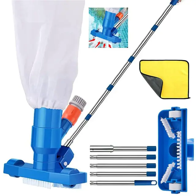 Aspiradora Piscina Pequeña, PortáTil Limpiafondos Piscina Manual con Barra Telescópica 180cm, PortáTil Limpiafondos Piscina Manual, Aspiradora de Piscina para Fuente de Estanque de Piscina