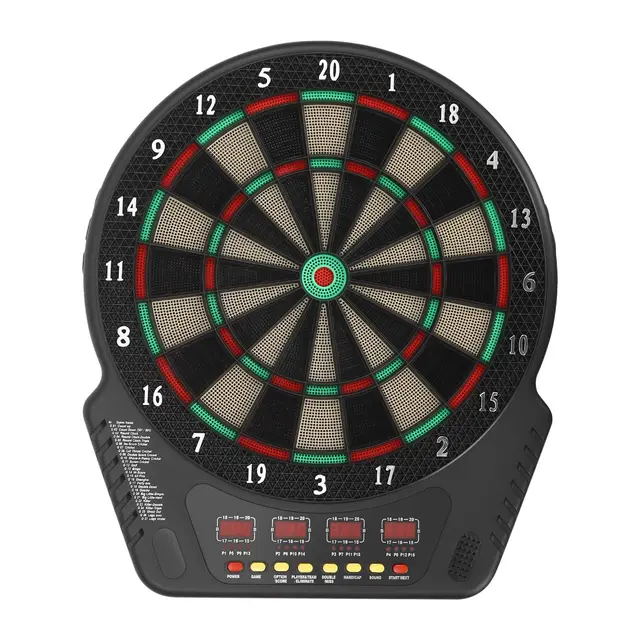 Diana electrónica, dardos electrónicos con 6 dardos y 24 cabezas, diana con hasta 16 jugadores, indicadores LED, diana electrónica para fiestas y noches de juego