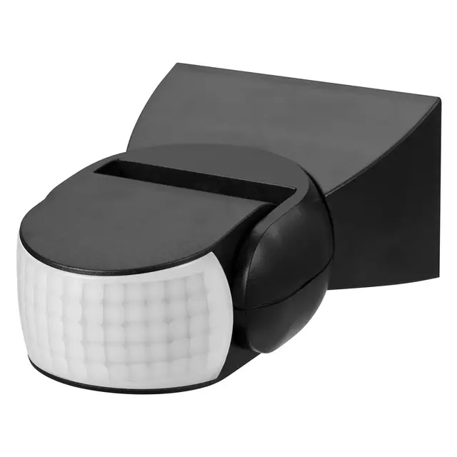 Maclean Energy MCE201B Detector de Movimiento Infrarrojo PIR Moderno Rango de Detencción 12m, Color Negro, IP65, Ahorro de energía