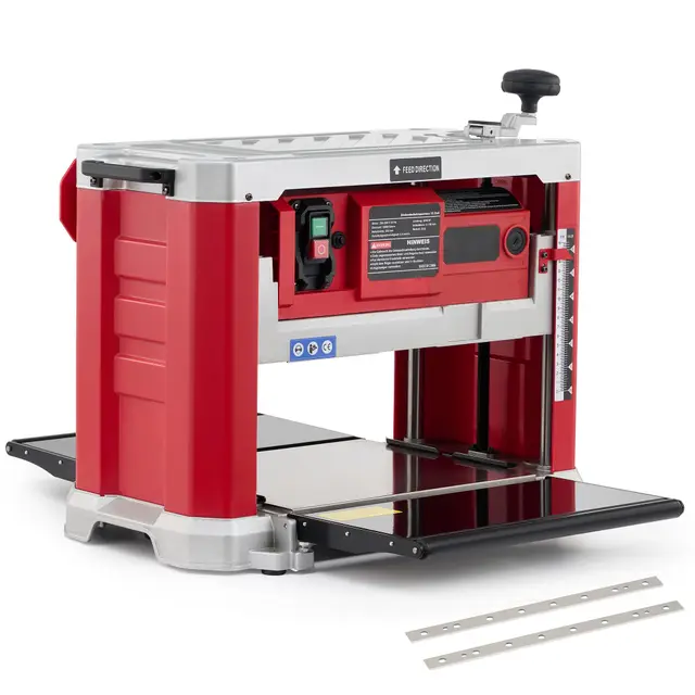 ZELCAN Cepilladora de Sobremesa para Madera 33 cm, 2000W, 2 Cuchillas, 20000 Cortes/min, Cepilladora Espesadora para Carpintería Profesional