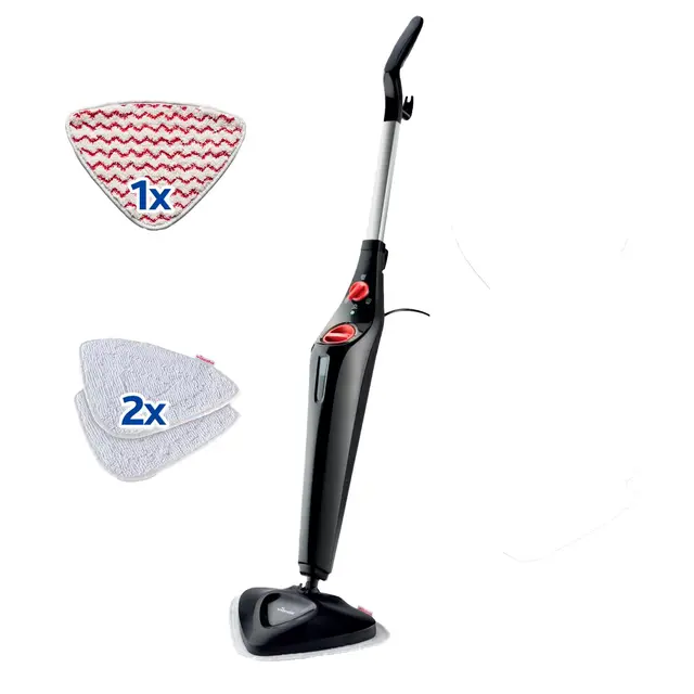 Vileda Steam PLUS, Mopa a Vapor, Limpiador a Vapor para Limpieza Higiénica, Elimina hasta 99,9% de Bacterias, Ideal para Alfombras y Moquetas, Todo Tipo de Suelos, sin Utilizar Productos Químicos