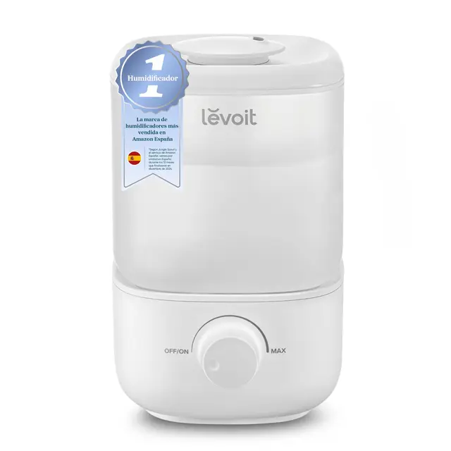 LEVOIT Humidificador Bebés, 2,5L Hasta 25H para Dormitorio, 23dB Silencioso Humidificador de aire para Bebés y Plantas, 17W, Boquilla Giratoria de 360°, Apagado Automático, sin BPA